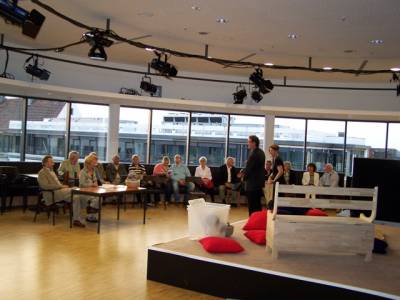 Ganz oben im neuen Theatertreff angekommen. Hier gibt es die dritte Spielsttte. 